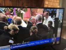 Video footage of the Aug. 19, 2021 funeral Mass for fallen Chicago police officer Ella French shows Chicago Mayor Lori Lightfoot returning from receiving Communion from Fr. Dan Brandt, a Catholic chaplain for the Chicago Police Department.